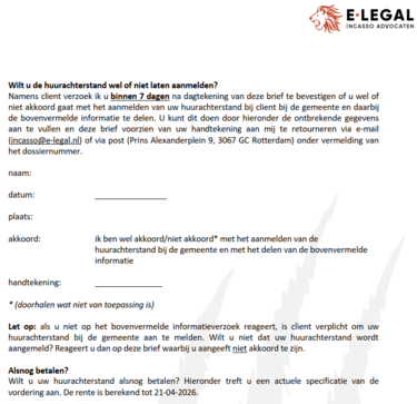 huurachterstand huurder melden bij gemeente